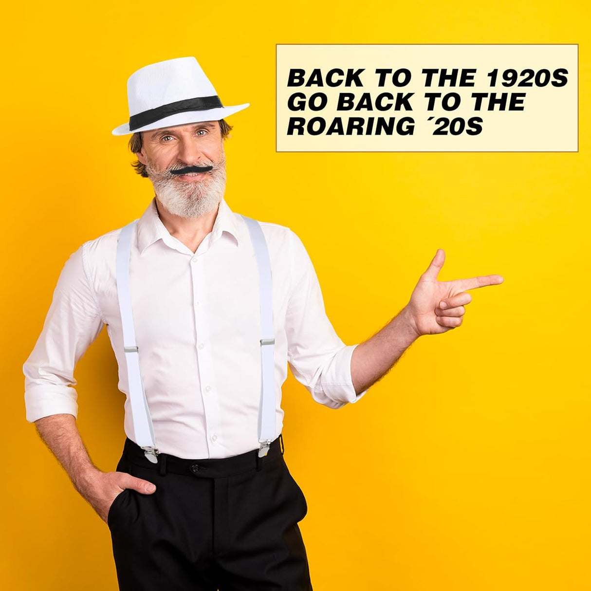 Disfraz de Hombre SATINIOR 1920s con Chaleco, Sombrero y Reloj