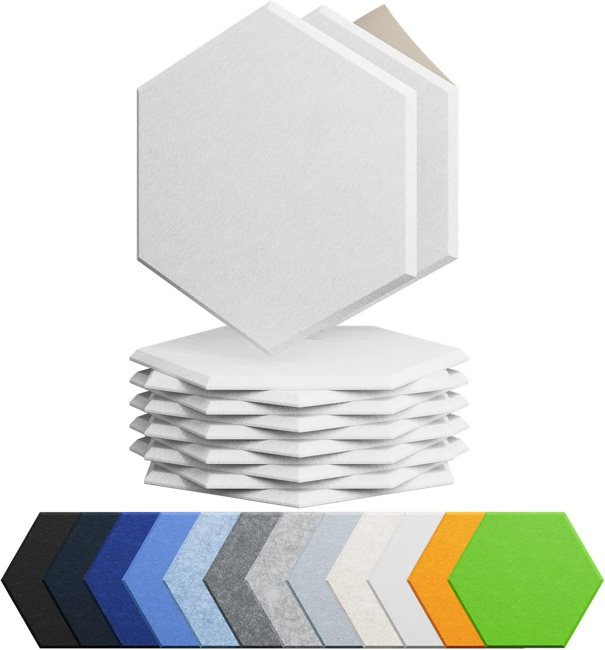 Paneles Acústicos Autoadhesivos, Alta Densidad, Hexagonales