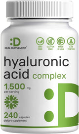 Suplementos de ácido hialurónico  240 cápsulas