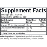 Suplemento GABA con niacinamida e inositol - 250 cápsulas