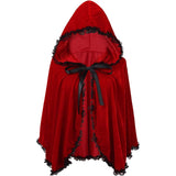 Disfraces de Capa de terciopelo rojo con capucha talla M