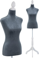Maniquí cuerpo mujer con trípode, altura ajustable, 49.6-63.4