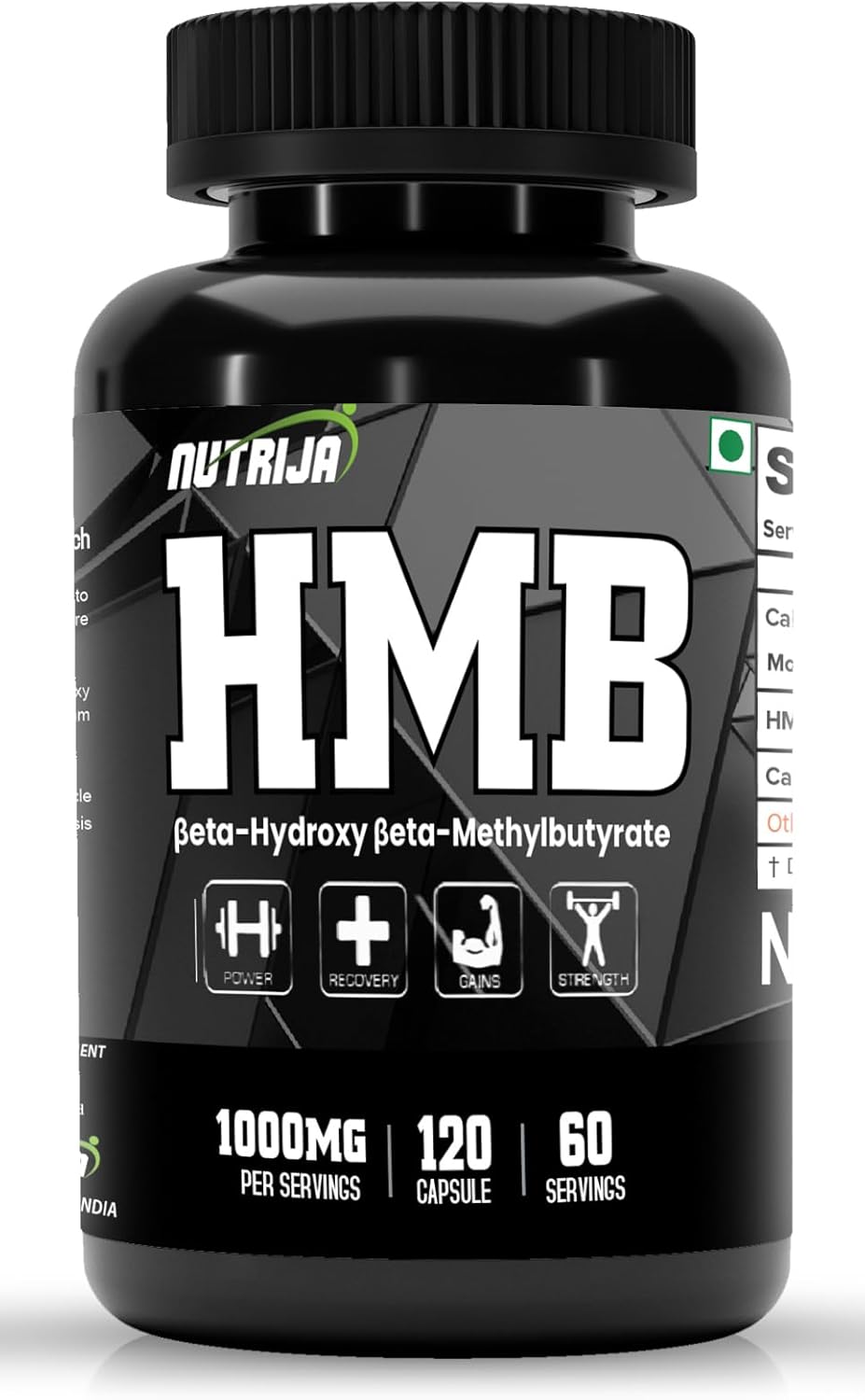 HMB 1000MG Cápsulas - Beta-Hydroxy Beta-Methylbutyrate, 120 cápsulas