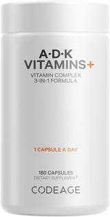 Suplemento de vitaminas ADK Codeage, 6 meses, 180 cápsulas