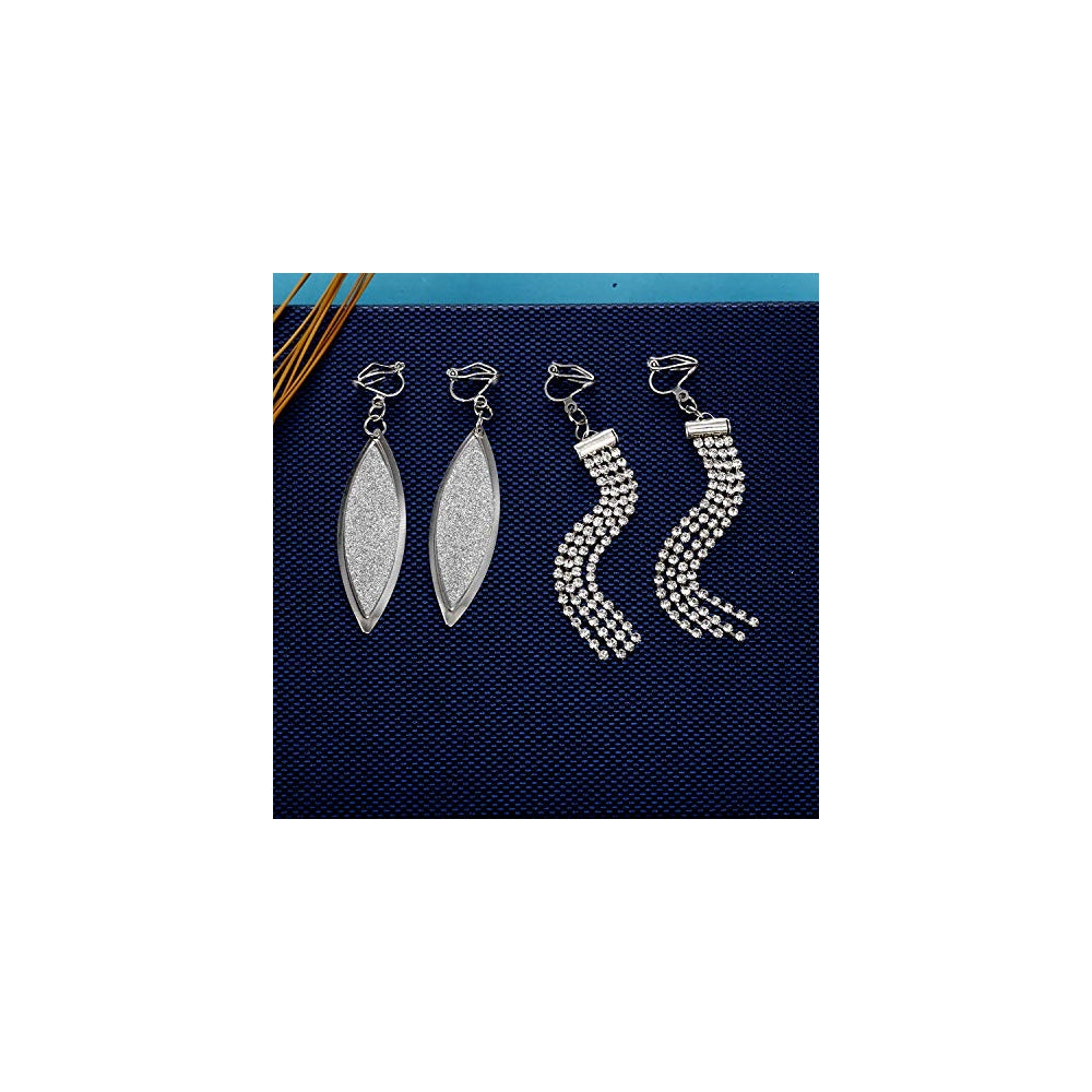 Aretes de clip en pendientes para mujer 15 pares