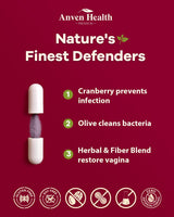 Probióticos Vaginales Mujer - 60B, Flora, Olor, Cándida, Digestión, Saffron, Cranberry, 90 Cápsulas