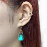 Pendientes Fantasma en Botella, Joyas Halloween, Brillantes