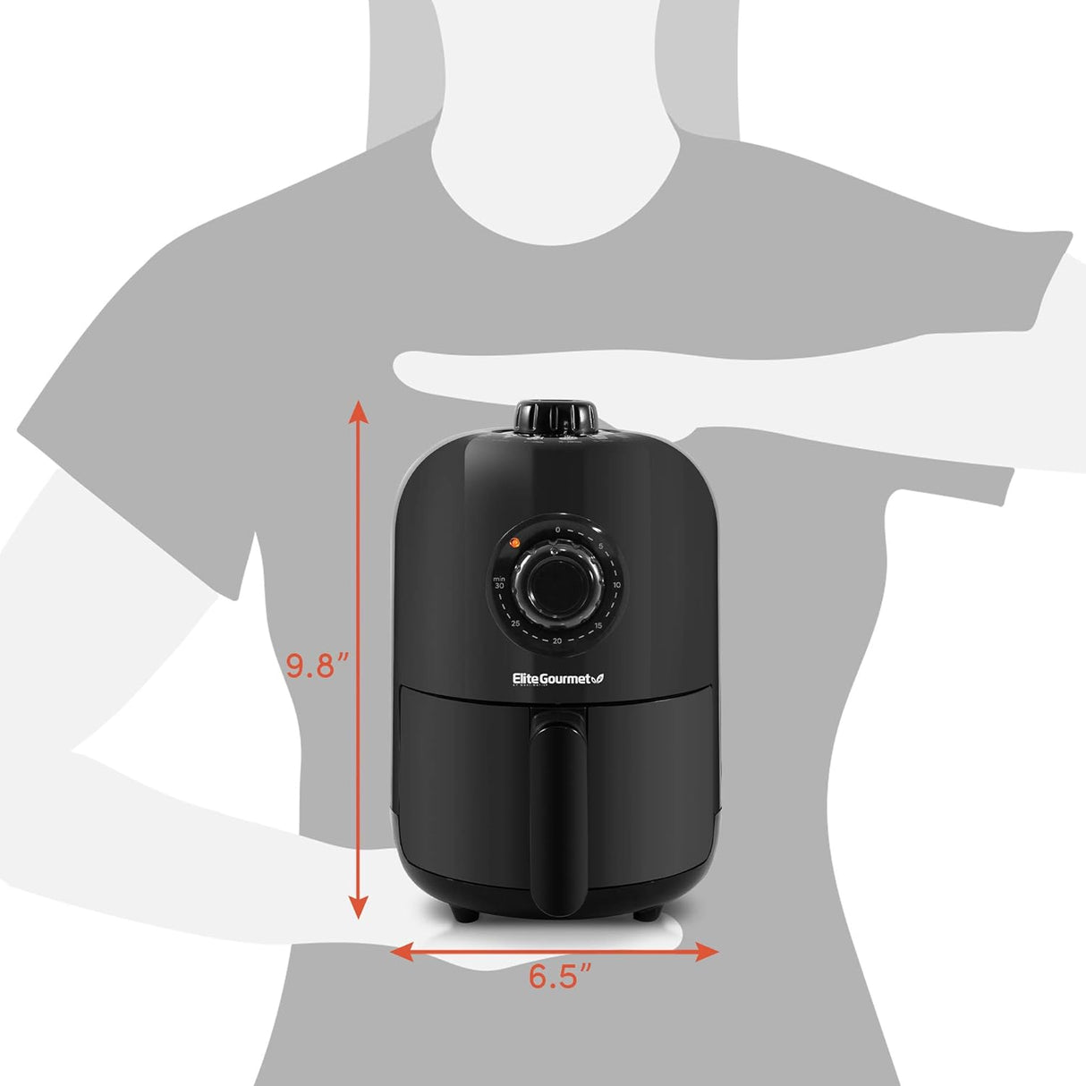Freidora de aire Elite Gourmet 1.1 Qt, 1000W, EAF-1121X