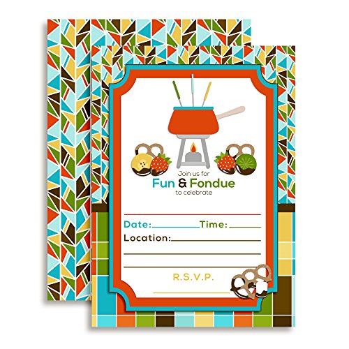Juego de 10 invitaciones de relleno con temática de fiesta