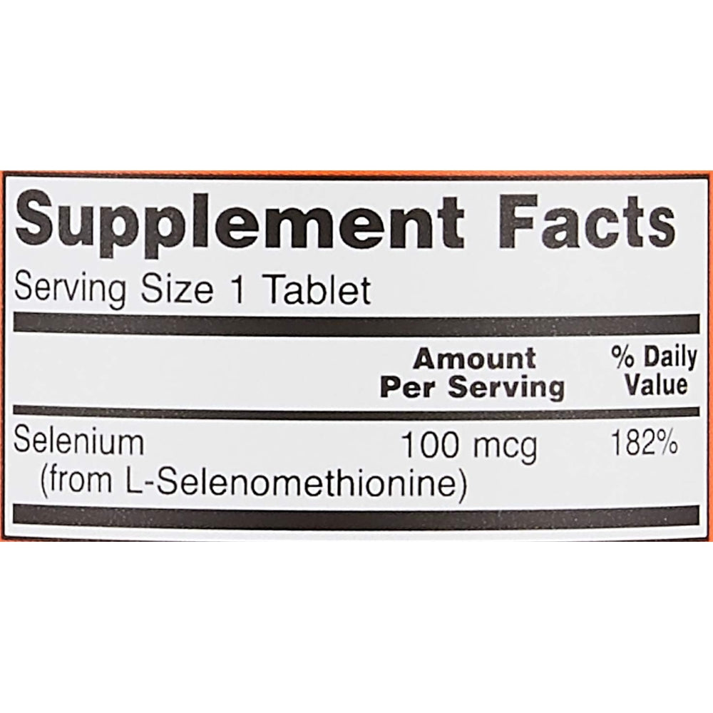 Suplemento selenio (L-Selenometionina) 100 mcg mineral 100 u