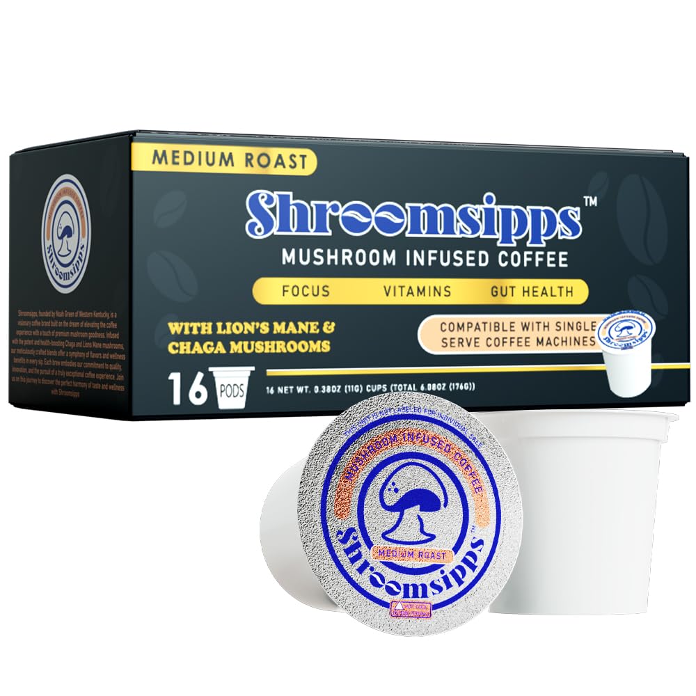 Café de Hongo Shroomsipps, 16 Cápsulas, Sabor Medio, Salud