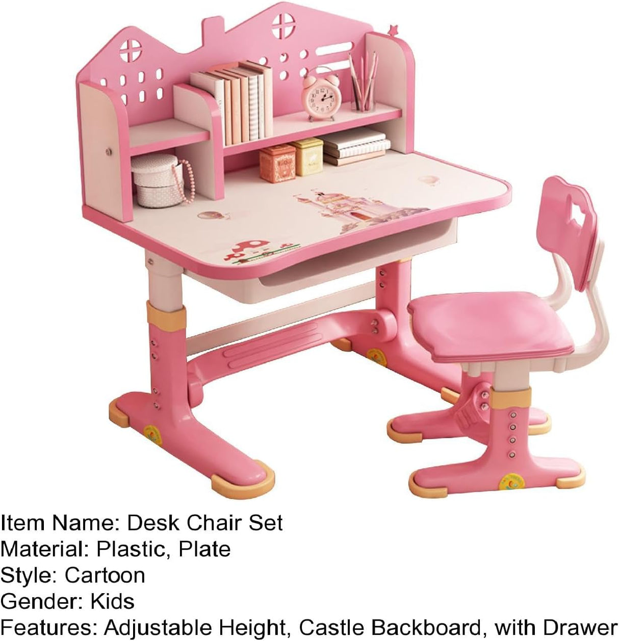Escritorio y Silla Ajustable para Niños con Cajón de Almacenaje