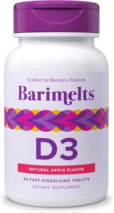 BariMelts Vitamina D3 5000 IU 90 tabletas, sabor manzana