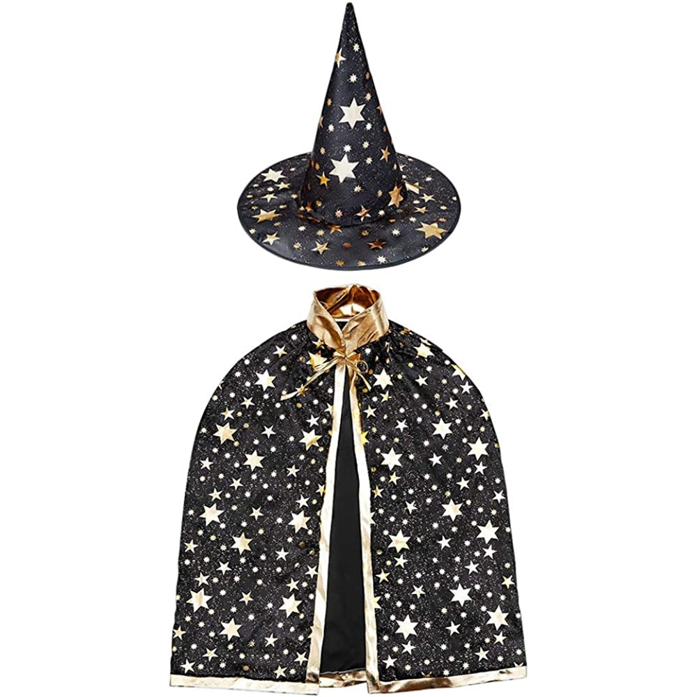 Disfraz de mago con sombrero para niños talla unica negro