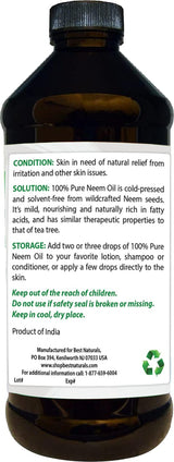 Suplemento Best Naturals Aceite de neem 100% puro  16 onzas