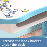 Escritorio y Silla Infantil Ajustable con Cajón y Patrones de Dibujos