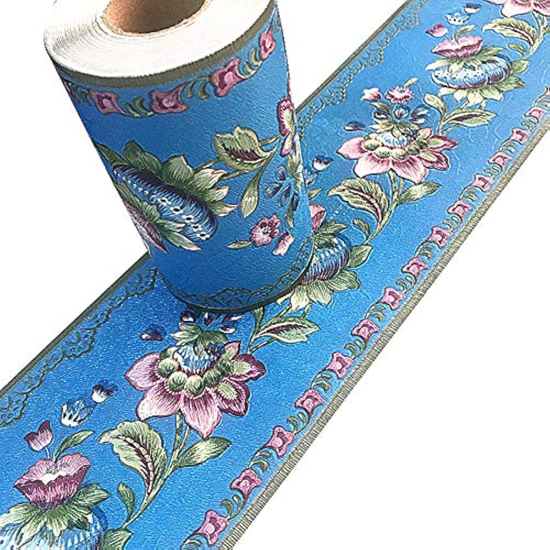 cenefa de papel pintado autoadhesivo diseño de farol azul