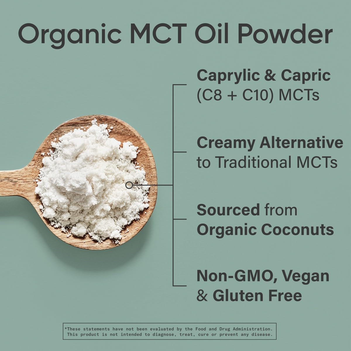 MCT Oil en Polvo Orgánico Sports Research, Keto, Sin Gluten, 10.6 oz