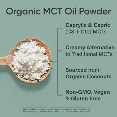 MCT Oil en Polvo Orgánico Sports Research, Keto, Sin Gluten, 10.6 oz