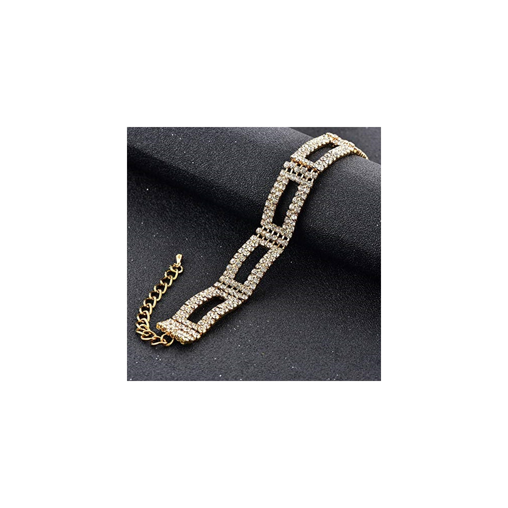 Pulseras de cristal chapadas en oro y plata
