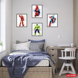 Posters Acuarela Superhéroes para Habitación Infantil sin Marco