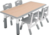 Juego de mesa y sillas ajustable en altura con 4 asientos