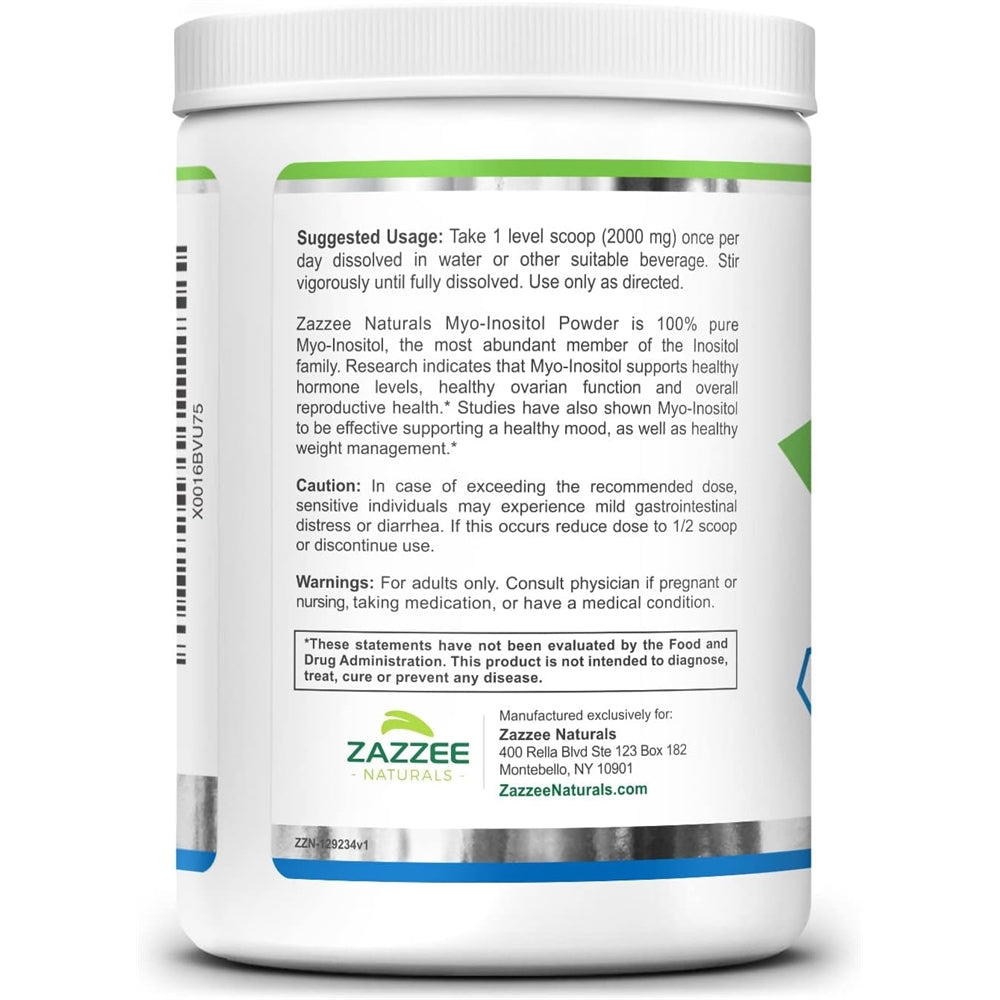 Suplemento Polvo de mio-inositol 16 onzas vegano  100% puro