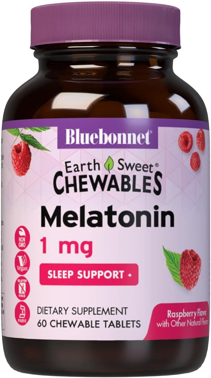 Melatonina 1 mg Bluebonnet, rápida disolución, vegano, 60 tabletas