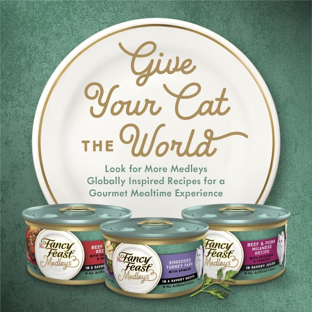 Comida Húmeda para Gatos Purina Fancy Feast Medleys Atún 48 Latas