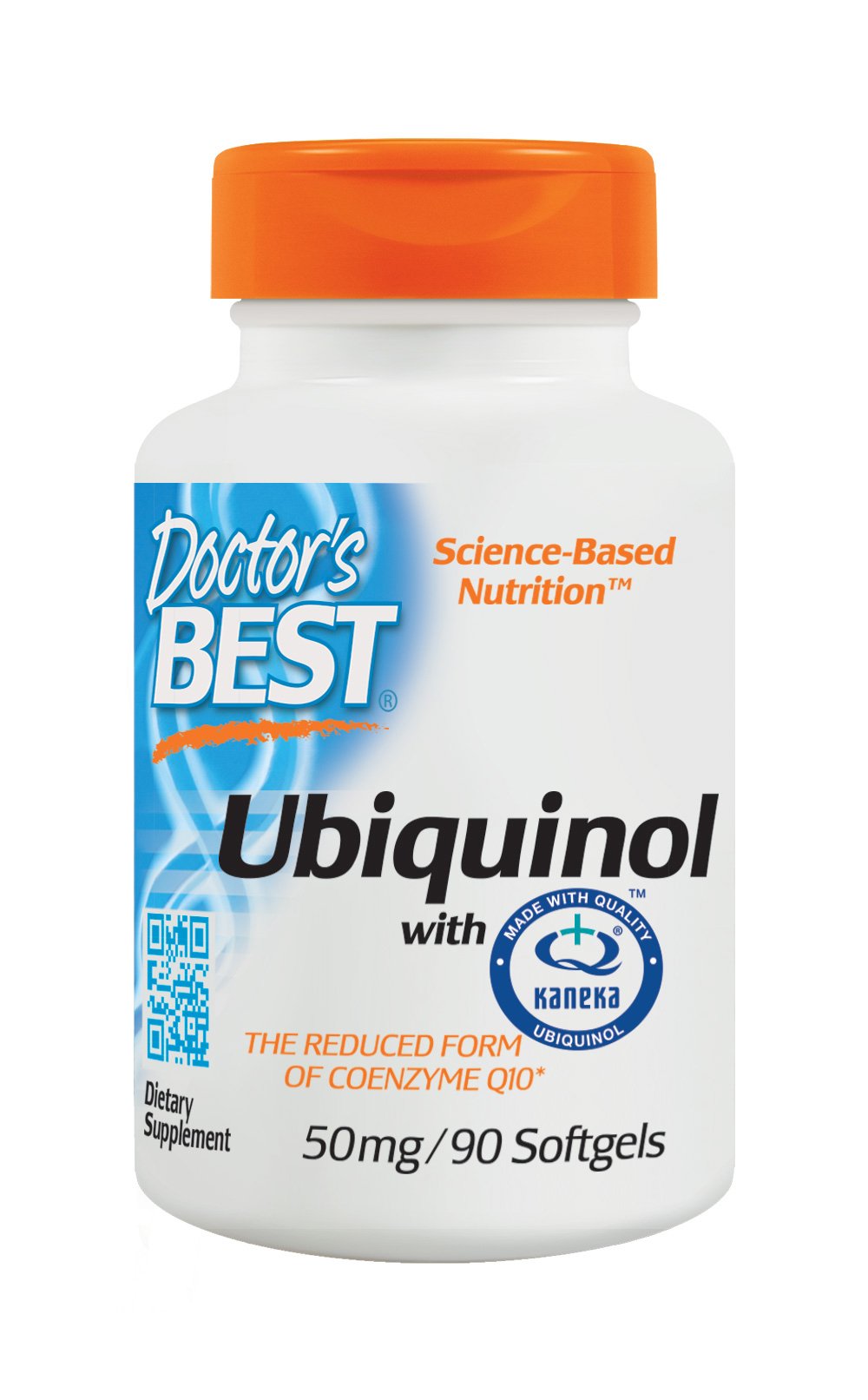 Ubiquinol con Kaneka QH, sin OGM, sin gluten, sin soja,