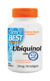 Ubiquinol con Kaneka QH, sin OGM, sin gluten, sin soja,