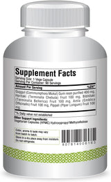 Suplemento Triphala Guggulu Formulación ayurvédica 90 cáp