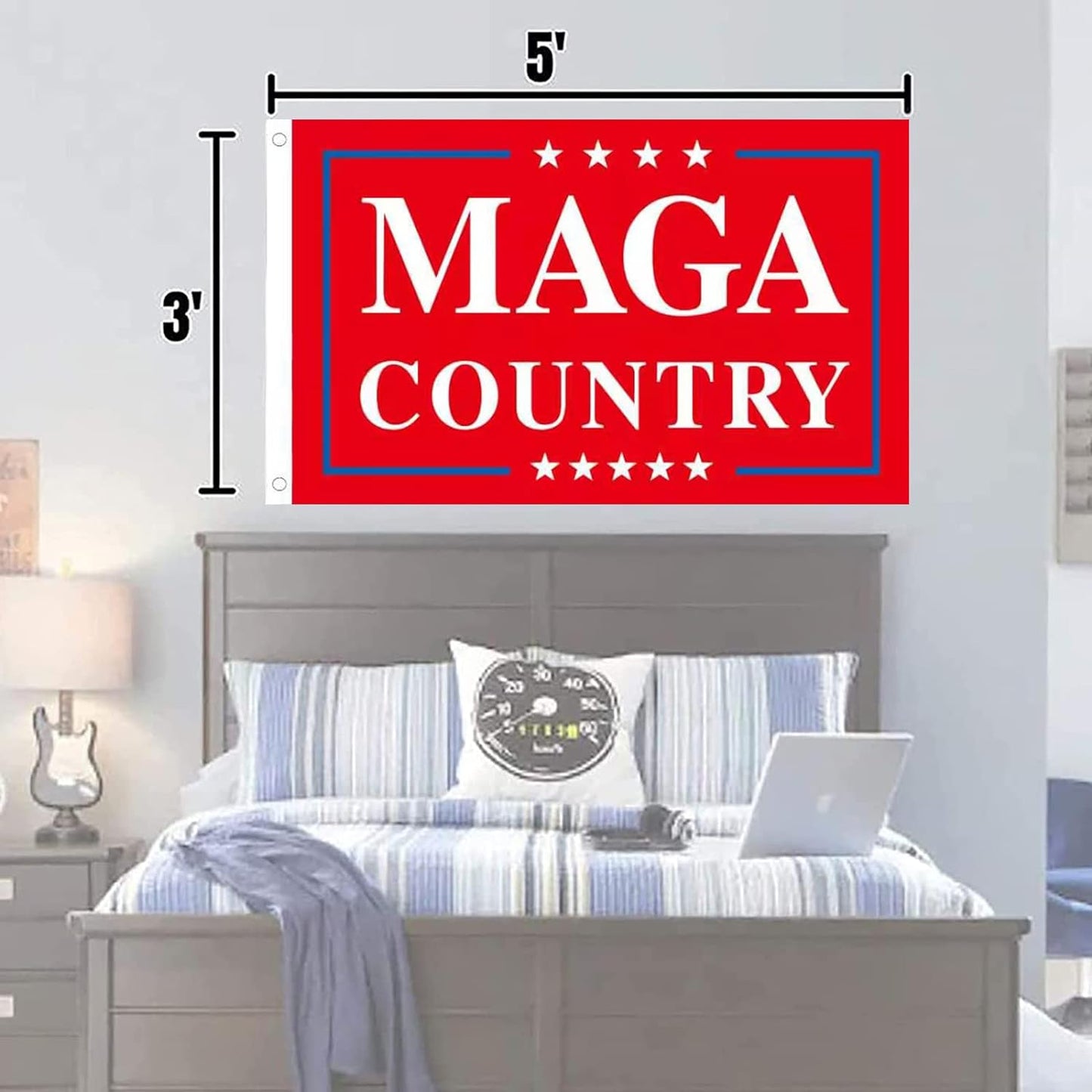 Bandera de campo anti Joe Biden MAGA, Donald Trump 2024 Republicano Make America Great Again - Decoraciones de pancartas ultra maga extremistas divertidas de 3 x 5 pies para exteriores