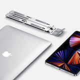 Soporte portátil para laptop y teléfono, ajustable y ergonómico