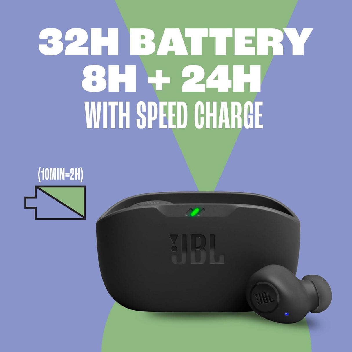 Auriculares Inalámbricos JBL Vibe Buds, Sonido Profundo, 32h