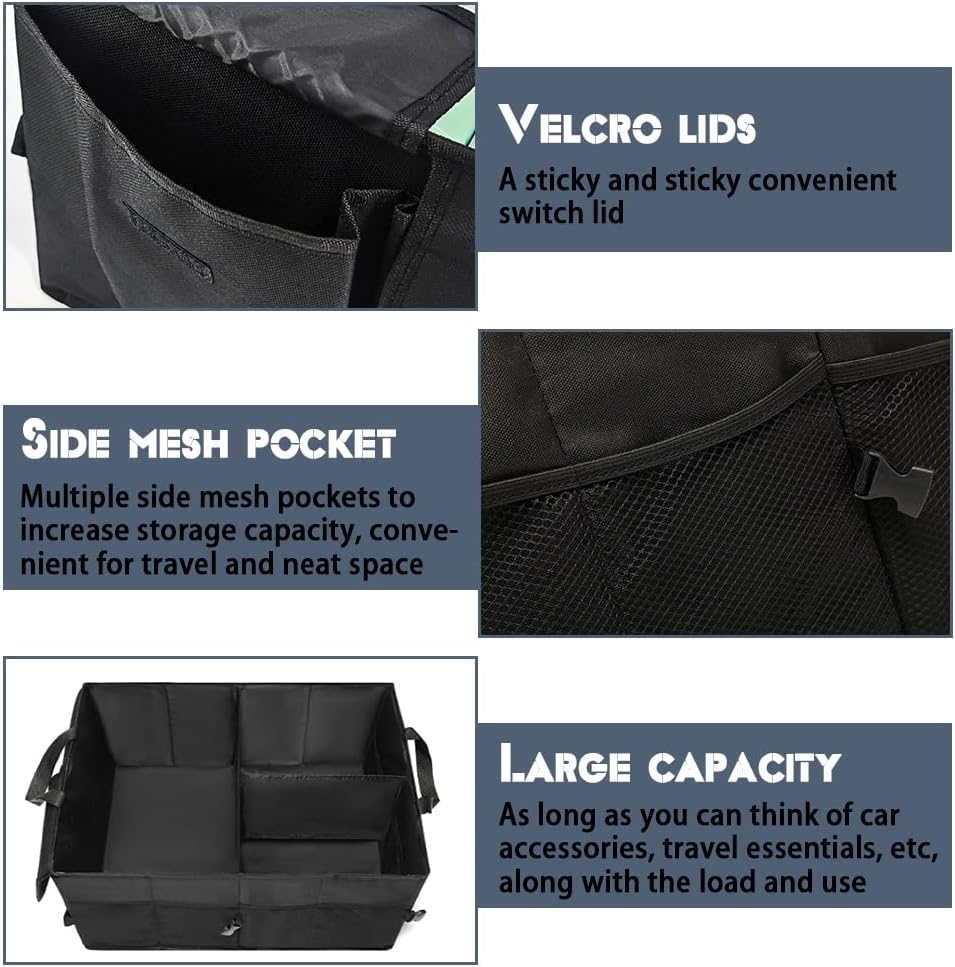 Organizador de maletero ASUBHA, colapsable, multi compartimentos