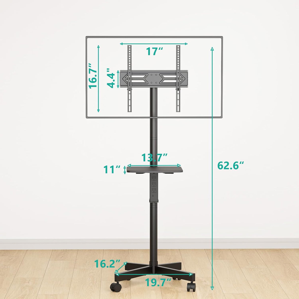Soporte de TV con ruedas carrito de TV móvil de pantalla