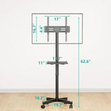 Soporte de TV con ruedas carrito de TV móvil de pantalla