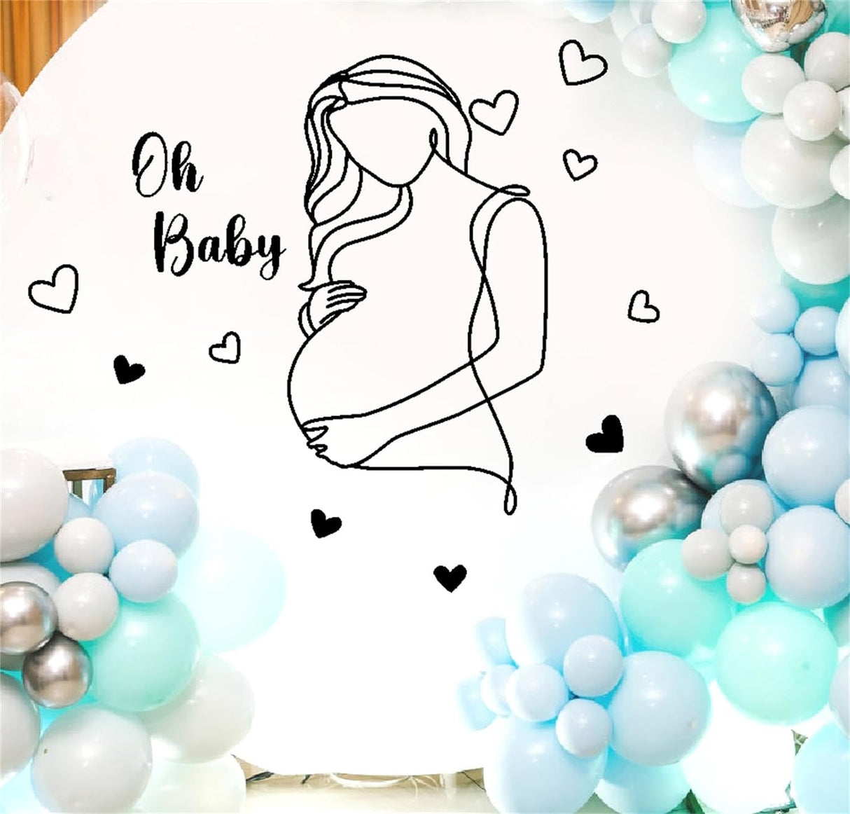 Vinilo Decorativo Oh Baby para Baby Shower - Arte Embarazo