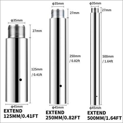 Extensión de poste de baile 1.772 in 19.685 in conexión suave