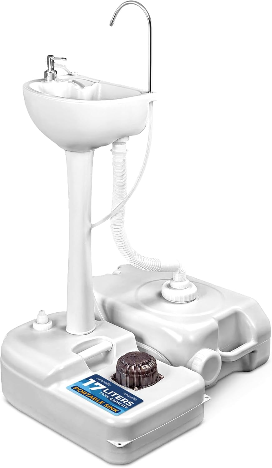 Fregadero portátil SereneLife 17L, bomba pie, 24L residuos
