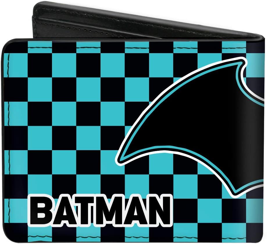 Cartera Bifold Hombre DC Comics, Logo Batman Checker Vegano