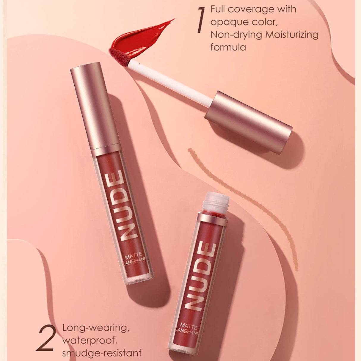 Set de Lápiz Labial Líquido Mate, Impermeable y Duradero
