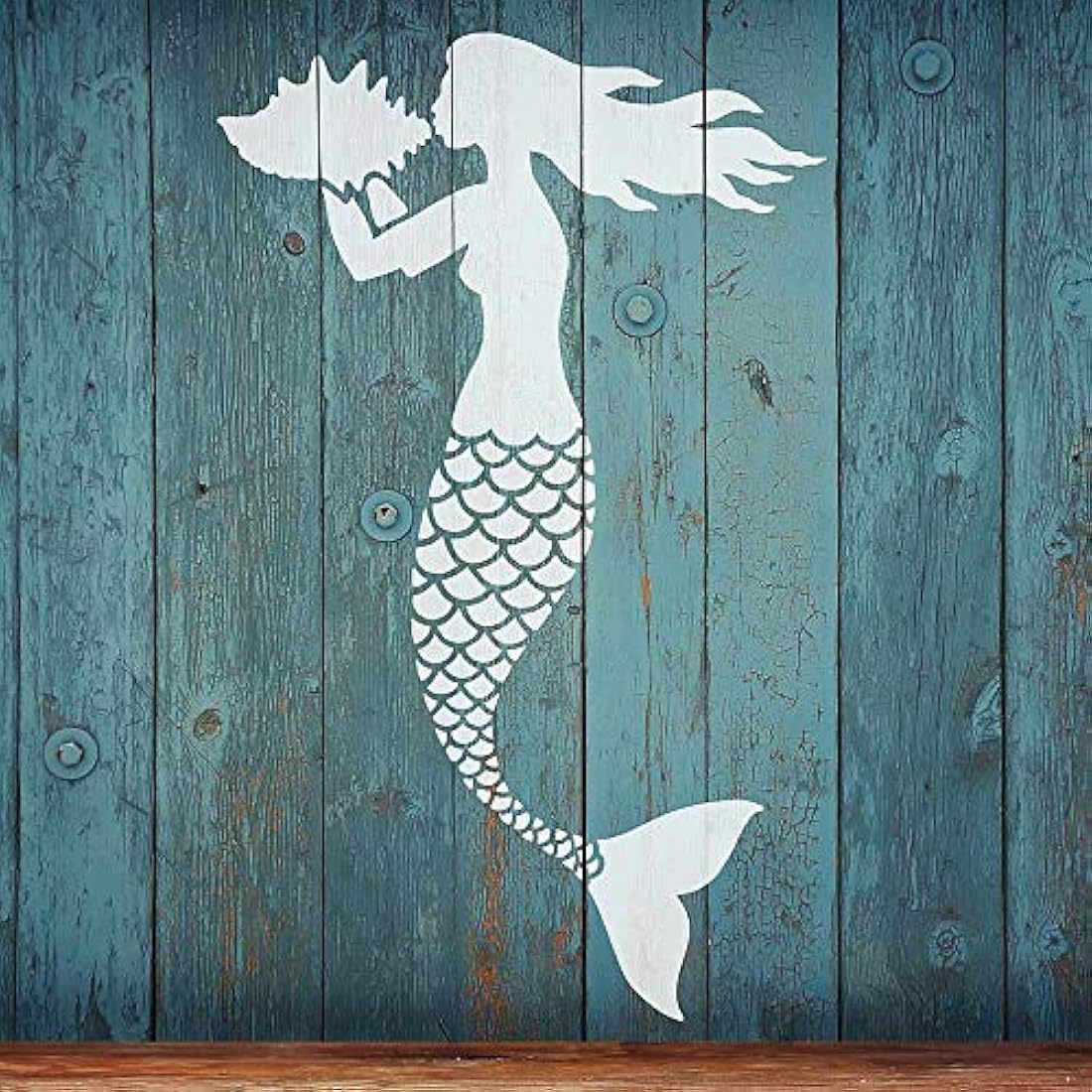 decoración con Plantilla náutica de sirena