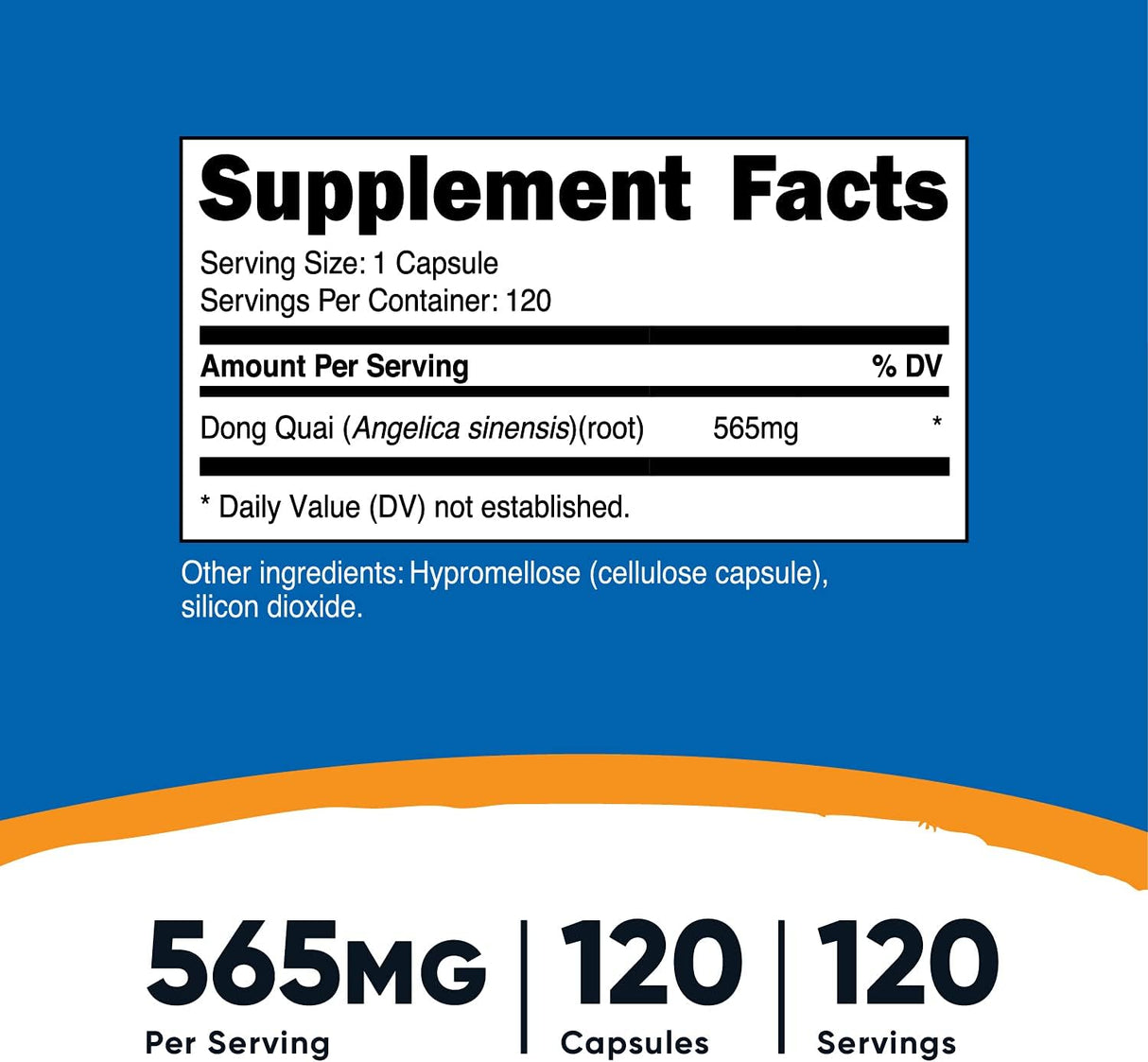 Suplementos Alimenticios Dong Quai 120 Cápsulas  Sin gluten