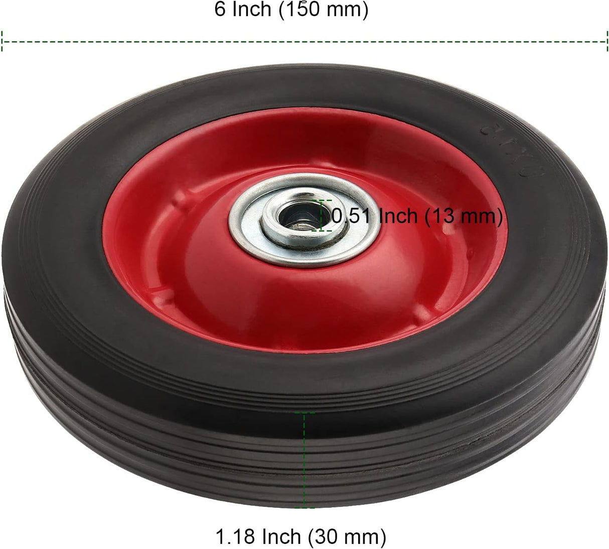 Ruedas de goma sólidas PINGEUI 6 para carretilla, 176 lbs