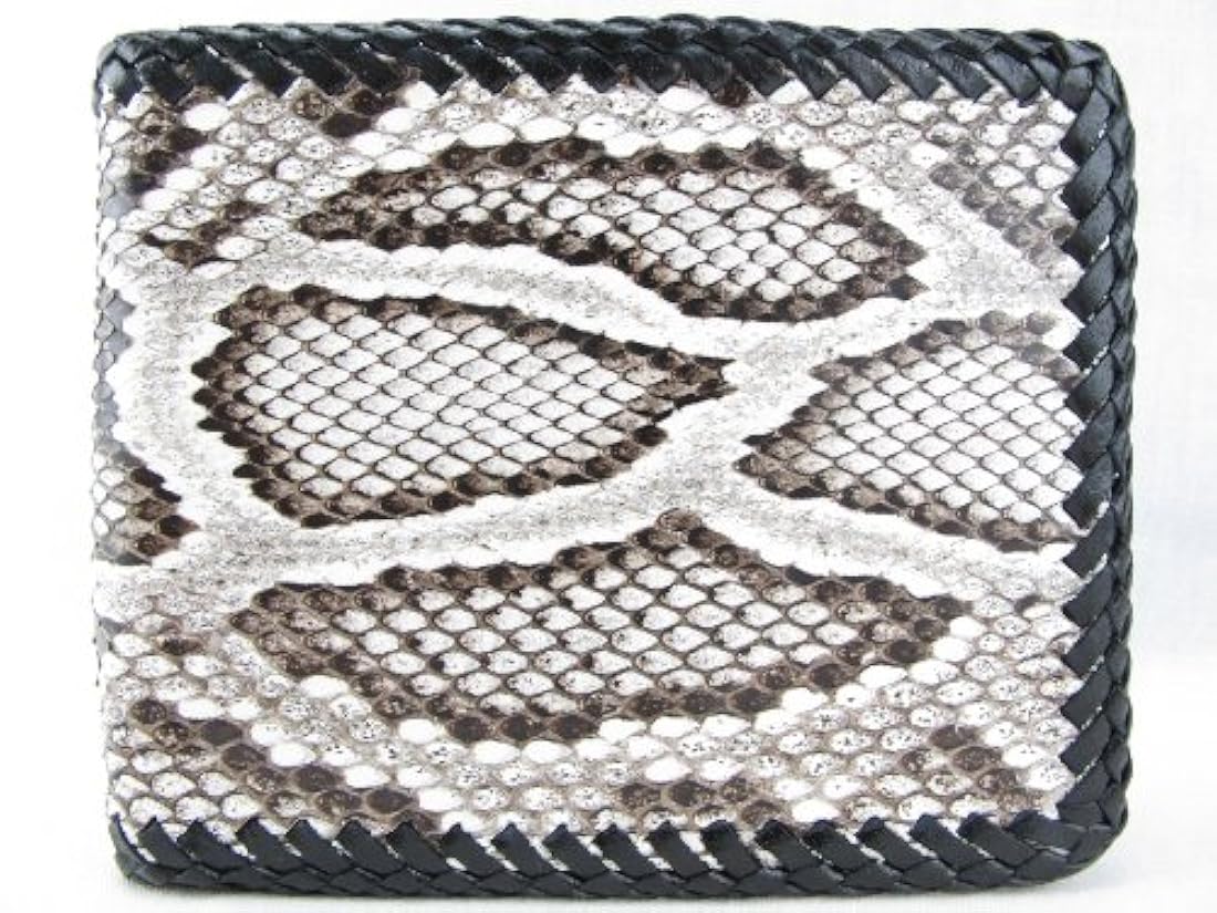 pelgio Python genuino Piel de serpiente Bifold cartera