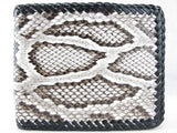 pelgio Python genuino Piel de serpiente Bifold cartera