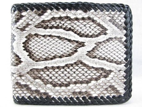 pelgio Python genuino Piel de serpiente Bifold cartera