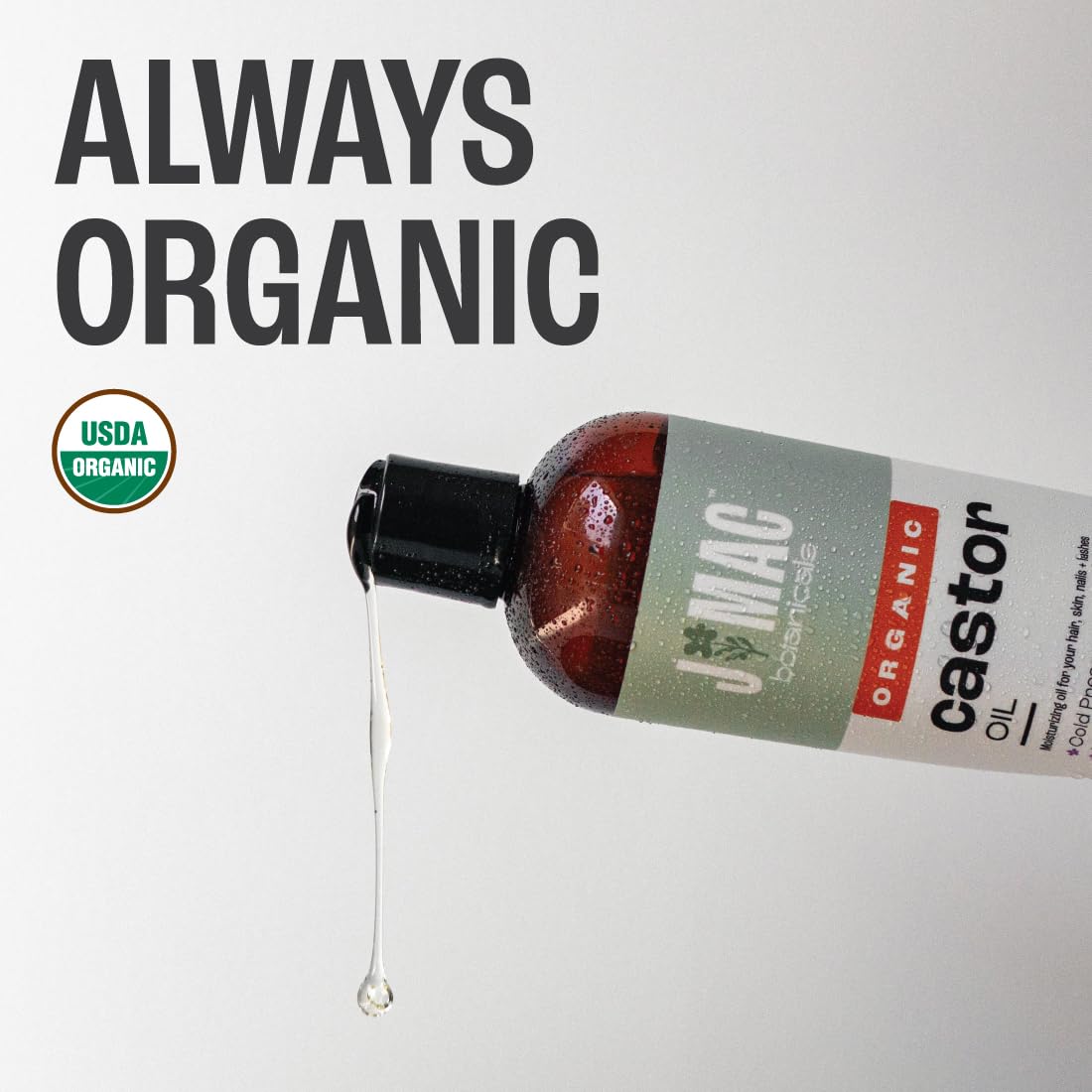 Aceite de ricino orgánico, prensado en frío J MAC BOTANICALS